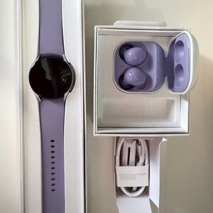 Samsung Lavender Smartwatch and Earbuds Set
